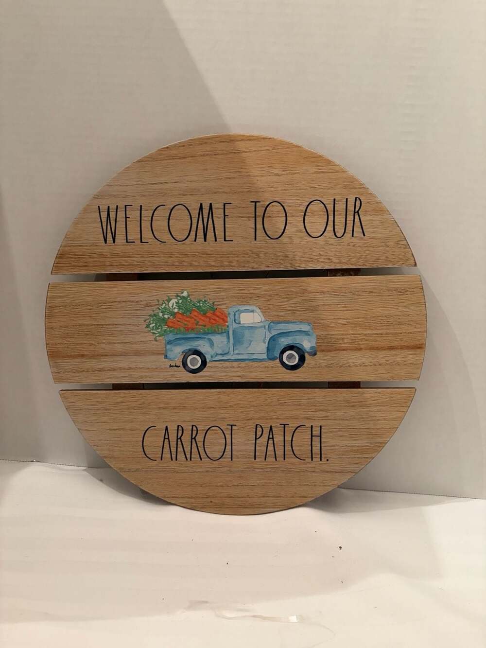 Rae Dunn by Design Signs Welcome To Our Carrot Patch Round Wooden Wall Sign
